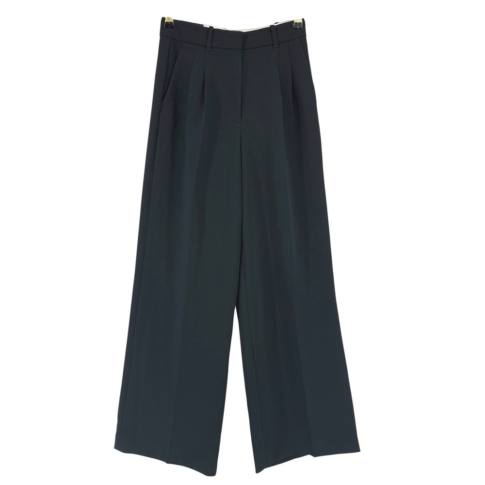 Aritzia Wilfred The Effortless Pant Wider Black High Rise Wide Leg Trouser 4 NEW